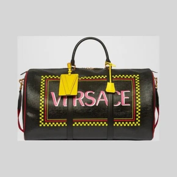 范思哲/Versace 90年代复古风Logo周末旅行包 DBFG990L-DTLSV_DNMOT
