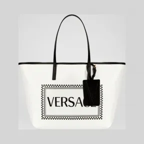 范思哲/Versace 90年代复古风Logo托特包 DBFH035L-DTLSV_DBNT