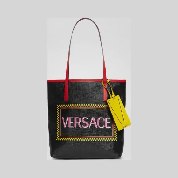 范思哲/Versace 90年代复古风Logo托特包 DBFH117L-DTLSV_DNMOT