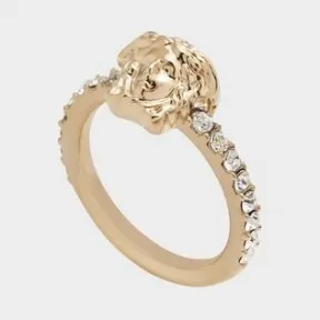 范思哲/Versace 美杜莎水晶戒圈戒指 DG5E544-DJMX_D0OC