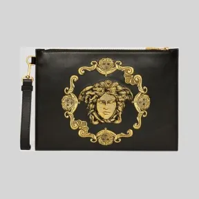 范思哲/Versace 刺绣美杜莎皮革小袋 DP85102-DVT3T_D41OH