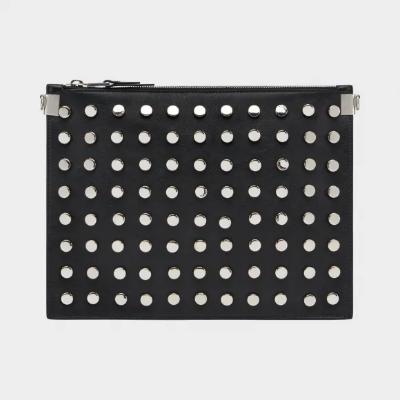 范思哲/Versace 金属铆钉皮革手拿包 - 黑色 皮夹 DP8F785-DGOVB_D41P