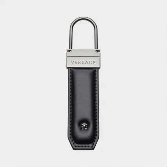 范思哲/Versace Versace 徽标皮革钥匙链 - 黑色 钥匙挂件 DPM6471-DCRGR_D41UB