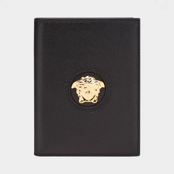 范思哲/Versace 美杜莎头像护照夹 - 黑色+金色 小配饰 DPU6061-DVTT1_D41OH