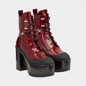 范思哲/Versace 系带踝靴 - 红 防水台高跟鞋 DSR451Q-DVTTP_DK1OC