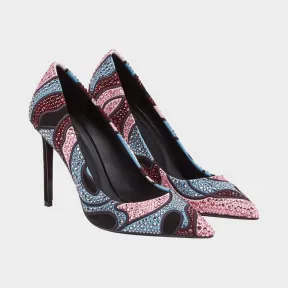 范思哲/Versace 撞色水晶高跟鞋 - 金 高跟鞋 DSR483O-DCA69_K5QMN