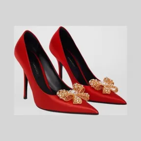 范思哲/Versace V字蝴蝶结高跟鞋 DST093P-DRA6_DZROH