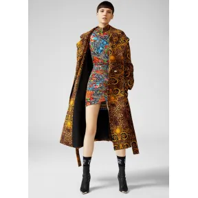 范思哲/Versace Leo Baroque印花天鹅绒大衣 EC7HUA914-ESH400_E923