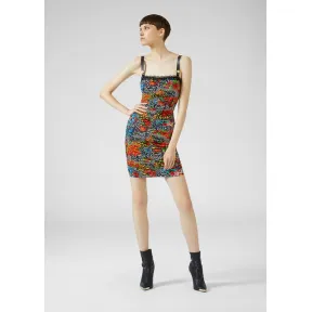 范思哲/Versace Optical Flowers印花迷你连衣裙 ED2HUA407-ES0599_E899