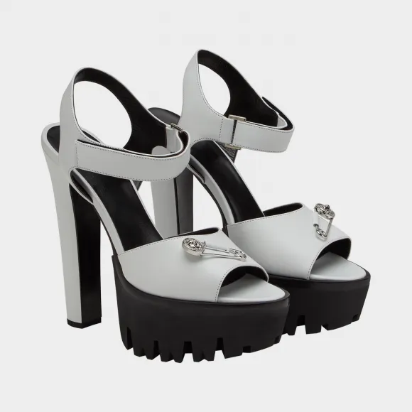 范瑟丝/Versus 安全别针皮革凉鞋 - 白色 女鞋 FSD640S-FVLN_F030N