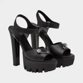 范瑟丝/Versus 安全别针皮革凉鞋 - 黑色 女鞋 FSD640S-FVLN_F460N