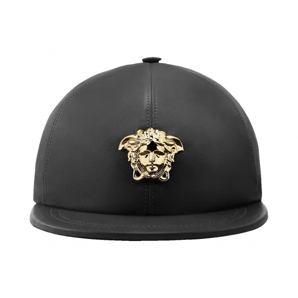 范思哲/Versace 美杜莎皮革帽子 - 黑色 帽子&围巾 ICAP005-IP00019_I008