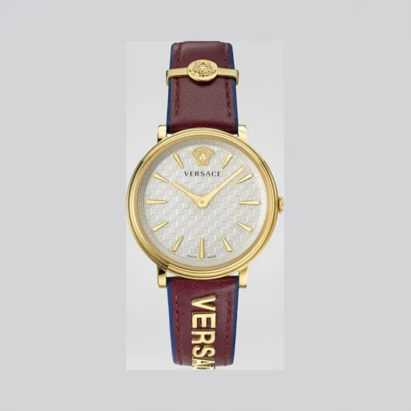 范思哲/Versace 酒红色V-Circle Logomania腕表 PVE81013-P0019_PNUL