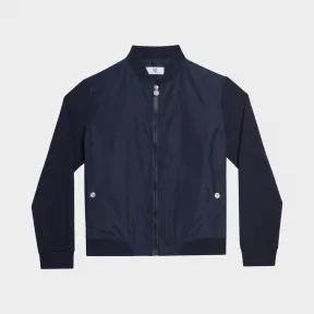 范思哲/Versace 美杜莎头像撞色飞行员夹克 - 蓝 男童服装 YVMGB125-YNY167_Y2850