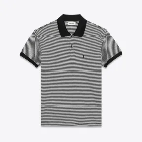 伊夫圣罗兰/Yves Saint laurent 经典球衫，采用黑色和象牙色细条纹皮克棉  343379Y2LW19787