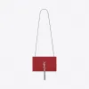 伊夫圣罗兰/Yves Saint laurent Kate 中号艳红色纹理真皮流苏穗链条包 354119BOW0N6805