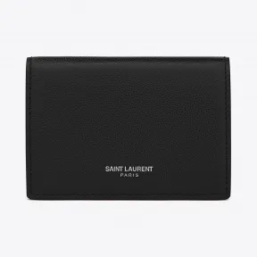 伊夫圣罗兰/Yves Saint laurent 经典 saint laurent paris 黑色细粒纹理真皮名片夹 3617
