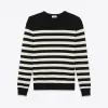 伊夫圣罗兰/Yves Saint laurent 经典MARINIèRE运动衫，采用黑色和象牙色条纹羊绒  368949Y1JX