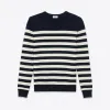 伊夫圣罗兰/Yves Saint laurent 经典MARINIèRE运动衫，采用黑色和象牙色条纹羊绒  368949Y1YB