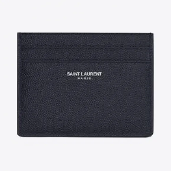 伊夫圣罗兰/Yves Saint laurent 经典  paris 黑色细粒纹理真皮卡片夹 375946BTY0N4150
