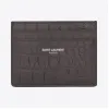 伊夫圣罗兰/Yves Saint laurent 经典SAINT LAURENT PARIS卡夹，采用深灰黑色鳄鱼压纹真皮  3