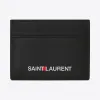 伊夫圣罗兰/Yves Saint laurent SAINT LAURENT黑色真皮印花信用卡包 375946D5J2E1070