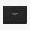 伊夫圣罗兰/Yves Saint laurent 经典saint laurent paris黑色鳄鱼压纹皮革信用卡包 37594
