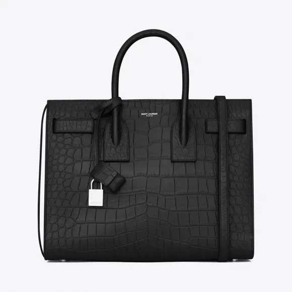 伊夫圣罗兰/Yves Saint laurent 经典 Sac De Jour 小号黑色鳄鱼压纹真皮手袋 378299CS38N