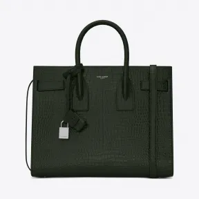 伊夫圣罗兰/Yves Saint laurent Sac de Jour 经典小号鳄鱼纹压花闪亮真皮包 378299DND1N4