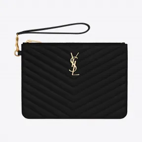 伊夫圣罗兰/Yves Saint laurent MONOGRAM图案型圣罗兰小包，采用黑色小羊皮皮革 379039CWU011