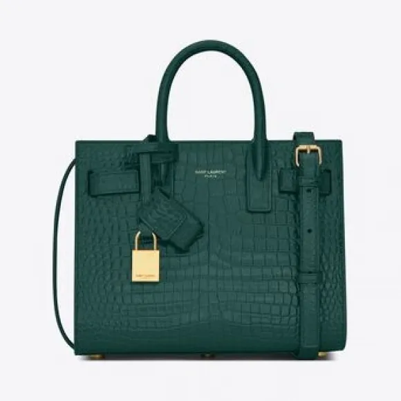 伊夫圣罗兰/Yves Saint laurent sac de jour nano经典鳄鱼纹压印亮面皮革手袋 392035DND1J4417