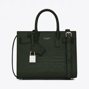 伊夫圣罗兰/Yves Saint laurent Sac de Jour 经典超迷你鳄鱼纹压花闪亮真皮包 392035DND1N