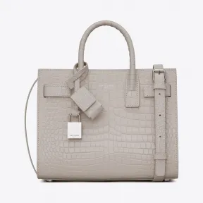 伊夫圣罗兰/Yves Saint laurent Sac de Jour 经典超迷你鳄鱼纹压花闪亮真皮包 392035DND1N