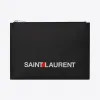 伊夫圣罗兰/Yves Saint laurent SAINT LAURENT黑色真皮印花平板电脑包 397294D5J3E107