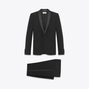 伊夫圣罗兰/Yves Saint laurent 标志性吸烟黑色初剪羊毛套装 398912YYL991000