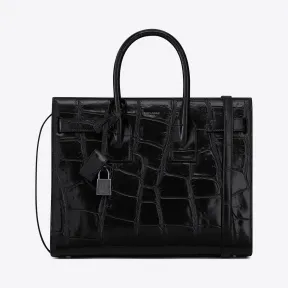 伊夫圣罗兰/Yves Saint laurent Sac de Jour 经典迷你鳄鱼纹压花maxi真皮包 42185900Z0