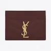伊夫圣罗兰/Yves Saint laurent Monogram深红色纹理绗缝真皮卡包  423291BOW016475