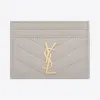伊夫圣罗兰/Yves Saint laurent monogram 黑色细粒纹理提花凸纹真皮信用卡夹 423291BOW019207