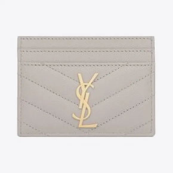伊夫圣罗兰/Yves Saint laurent monogram 黑色细粒纹理提花凸纹真皮信用卡夹 423291BOW019207