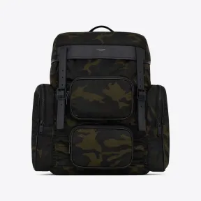 伊夫圣罗兰/Yves Saint laurent city光滑皮革和尼龙多口袋双肩包 437110GT57Z3076