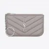 伊夫圣罗兰/Yves Saint laurent MONOGRAM key pouch in mouse-gray matela