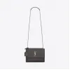 伊夫圣罗兰/Yves Saint laurent SUNSET字母中号沥青灰色真皮包 442906D420N1242