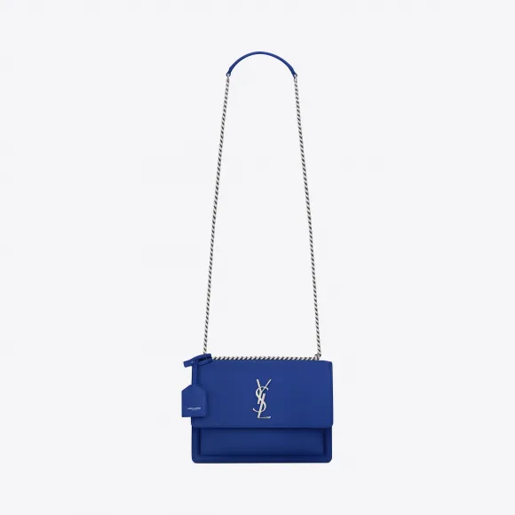 伊夫圣罗兰/Yves Saint laurent Medium SUNSET bag in royal blue leather