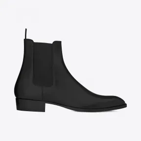 伊夫圣罗兰/Yves Saint laurent 经典wyatt 30黑色真皮切尔西靴 443208AQS001000