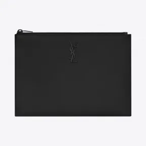 伊夫圣罗兰/Yves Saint laurent MONOGRAM 粒面压花真皮拉链平板电脑包