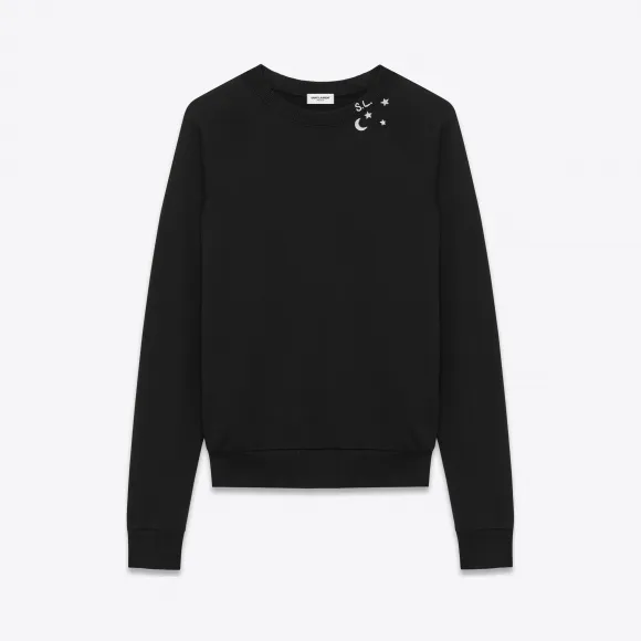 伊夫圣罗兰/Yves Saint laurent 经典黑色和灰白色星座印花法国毛圈布运动衫 454186YB1DP9787