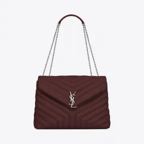 伊夫圣罗兰/Yves Saint laurent 经典中号monogram collège暗红色“y”字形拼接真皮长形挎包 45
