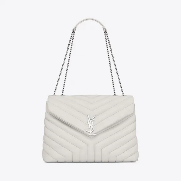 伊夫圣罗兰/Yves Saint laurent 经典中号monogram鸽白色“y”字形拼接真皮长形挎包 459749DV72