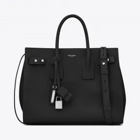 伊夫圣罗兰/Yves Saint laurent 小号SAC DE JOUR SOUPLE黑色颗粒纹真皮包 464960DTI0