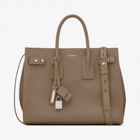 伊夫圣罗兰/Yves Saint laurent 小号SAC DE JOUR SOUPLE褐灰色粒纹真皮手袋 464960DTI